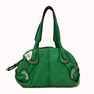 B. Makowsky Green Leather Shoulder Bag